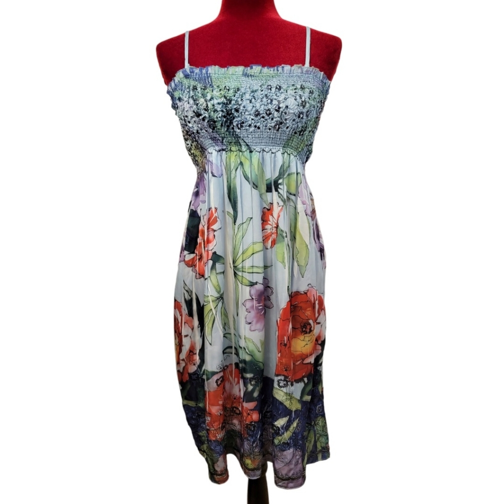 Lapis floral dress/coverup size OS